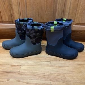 2 pairs Cat & Jack waterproof boots boys